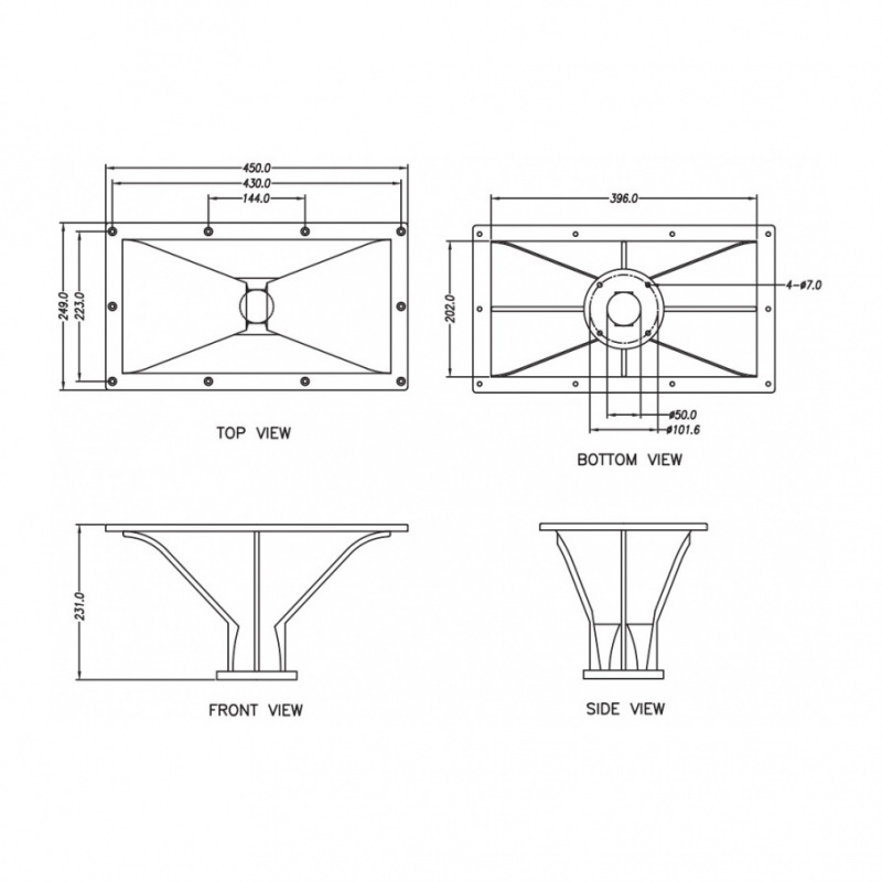 P-Audio PH-4525 2 inch  Horn Flare Wave Guide