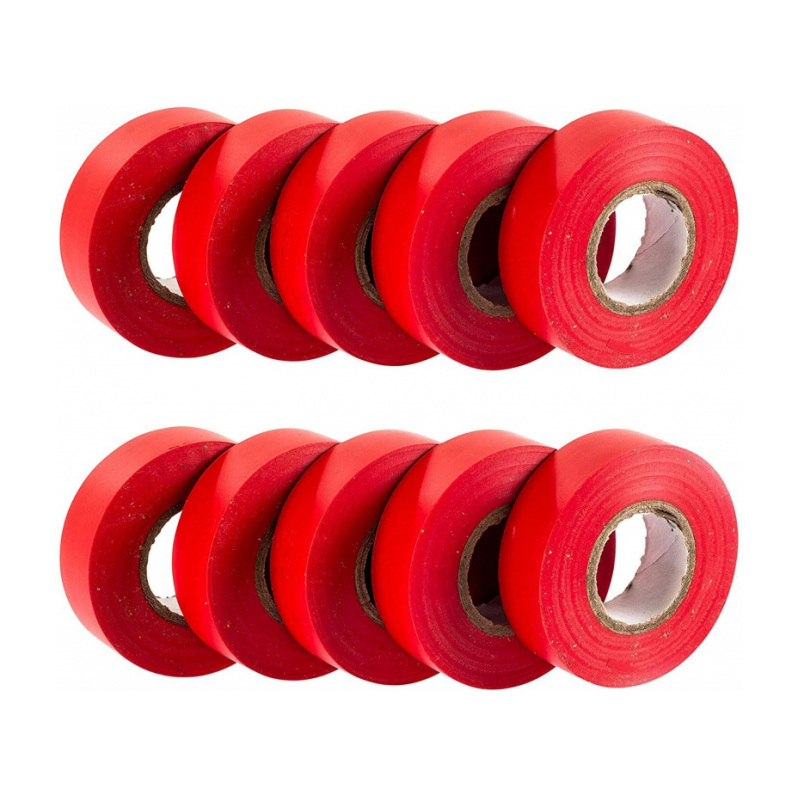 10 Pack of Red PVC Electrical Tape 33M 19mm