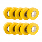 10 Pack of Yellow PVC Electrical Tape 33M 19mm