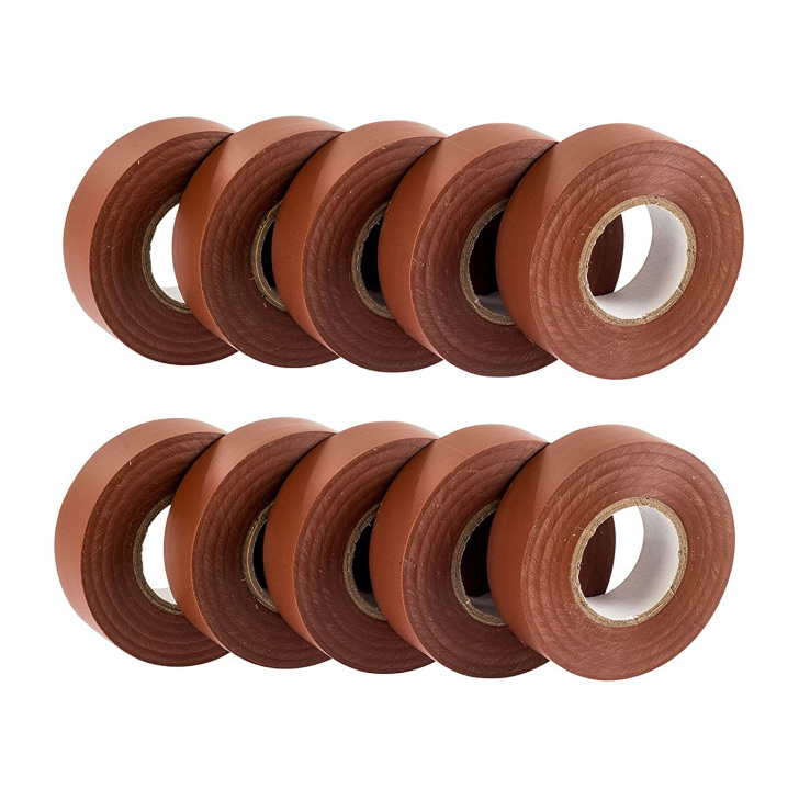 10 Pack of Brown PVC Electrical Tape 33M 19mm