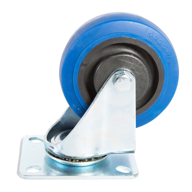 Swivel Castor - Blue Wheel 100mm 