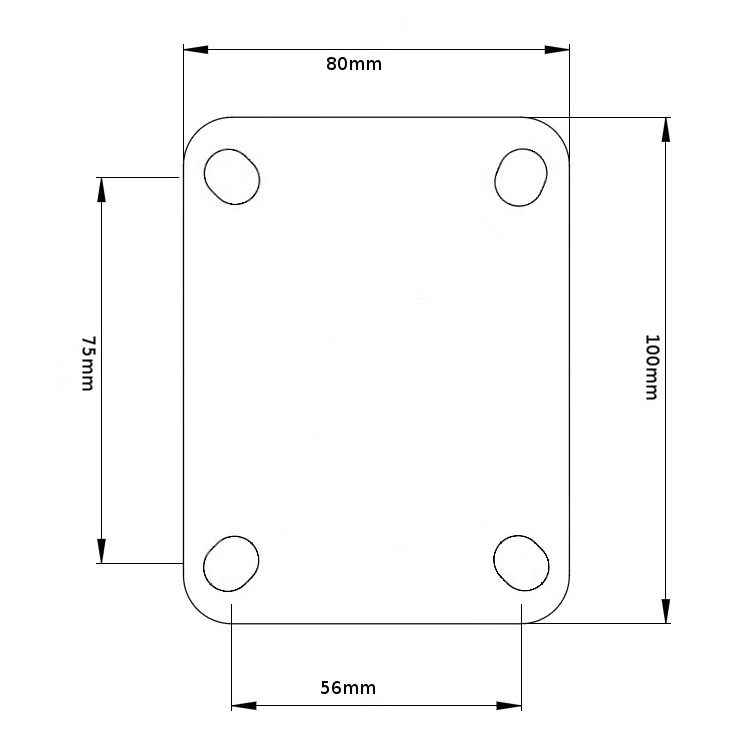 Swivel Castor - Blue Wheel 100mm 