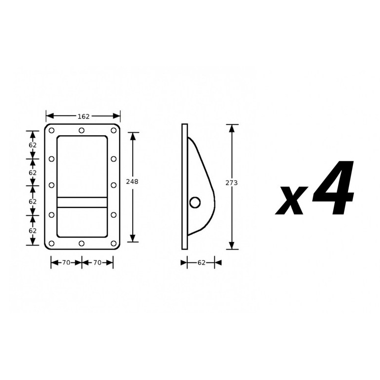 4 Pack of Tuff Cab Heavy Duty Large Bar Handle