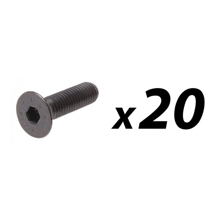 20 Pack of Countersunk Hex Head Bolt M8 x 20mm  (Black)