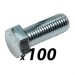 Pack of 100 M8 hex bolt 30mm zinc plated 