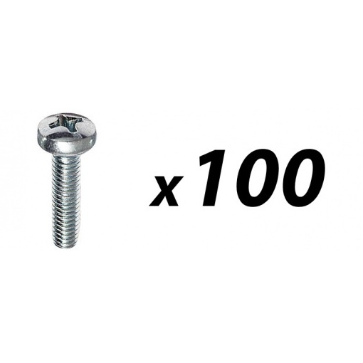 100 Pack of Tuff Cab M4 x 20mm Pozi Pan Head Zinc Plated