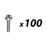 100 Pack of Tuff Cab M4 x 20mm Pozi Pan Head Zinc Plated