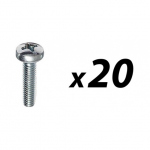 20 Pack of Tuff Cab M4 x 20mm Pozi Pan Head Zinc Plated