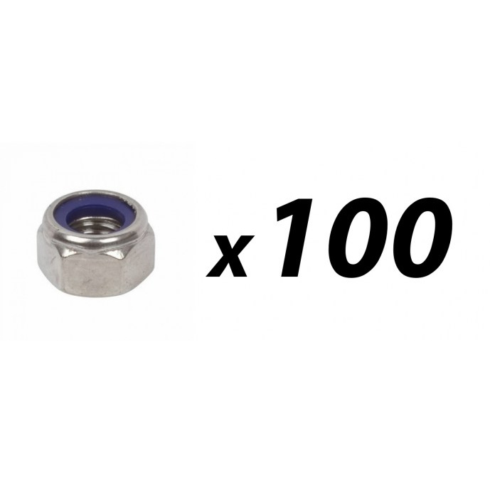 Pack of 100 Tuff Cab M5 Nylon Insert Self Locking Nut