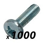 Pack of 1000 Tuff Cab M5 x 20mm Pozi Pan Head Screw Zinc Plated