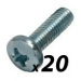 Click to see a larger image of 20 Pack of Tuff Cab M5 x 20mm Pozi Pan Head Screw Zinc Plated