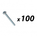 Pack of 100 Tuff Cab M5 x 50mm Pozi Pan Head Screw Zinc Plated