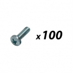 Pack of 100 Tuff Cab M6 x 20mm Pozi Pan Head Screw Zinc Plated