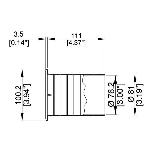 Tuff Cab 75mm Bass Reflex Tuning Port Tube