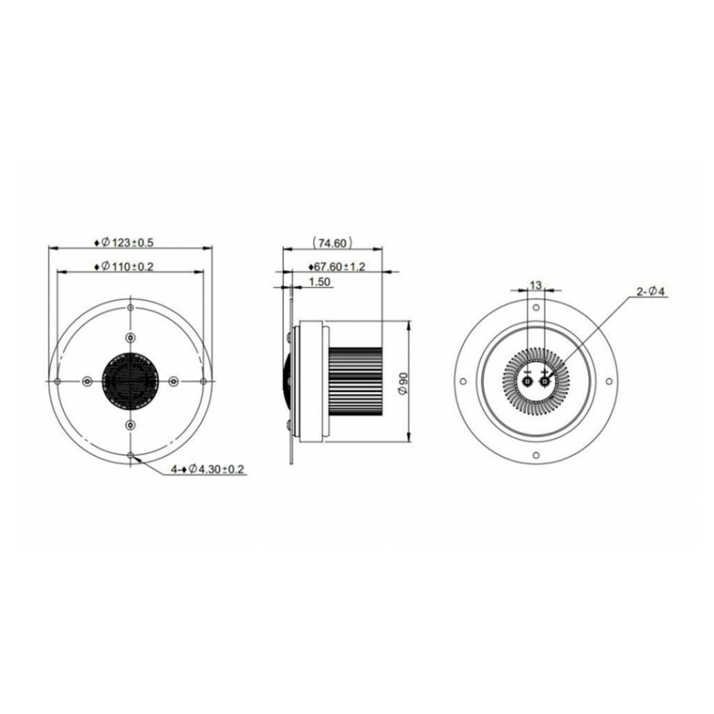 Peerless DA25TX00 8 ohm Aluminium Dome Tweeter